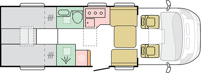 Adria Coral Supreme 670 DL (62259) Floorplan