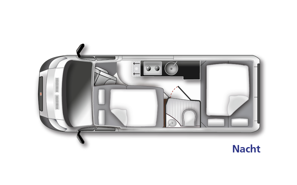 Westfalia Columbus 600D - Iron Grey (55169) Floorplan