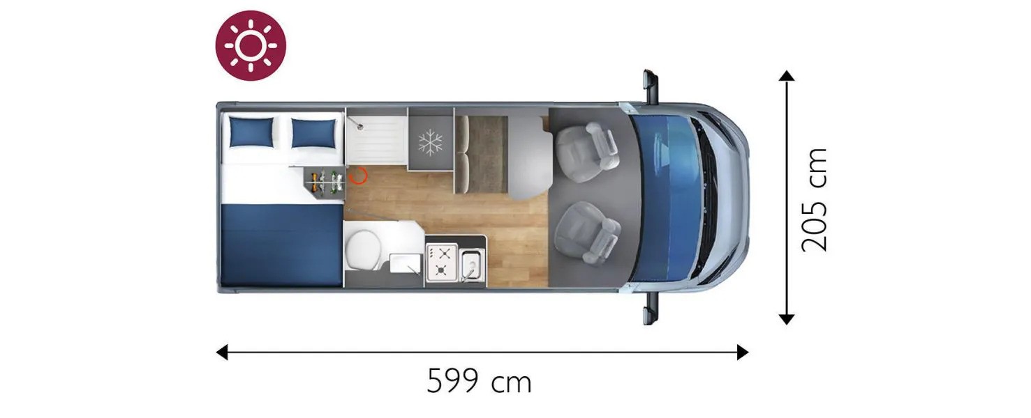 Giottiline  Giottivan 60T Iron Grey  (60780) Floorplan