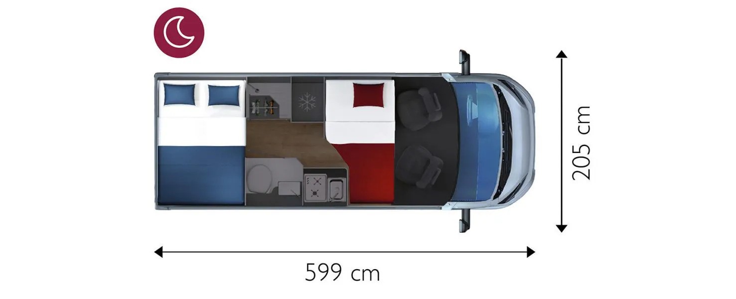 Giottiline  Giottivan 60T Iron Grey  (60780) Floorplan