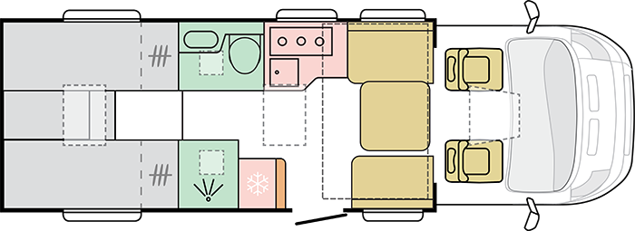 Adria Matrix Supreme 670DL (62120) Floorplan