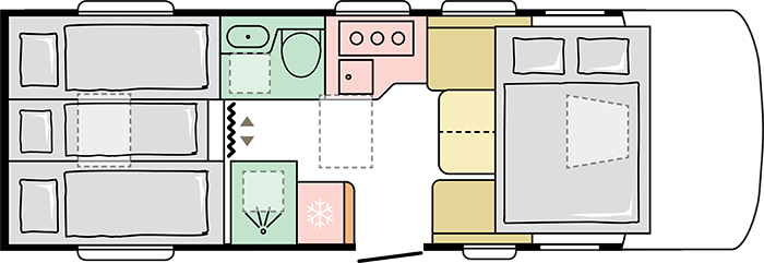 Adria Sonic Supreme 700 DL (62123) Floorplan