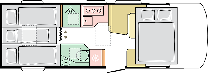 Adria Sonic Supreme 700 SL (62173) Floorplan