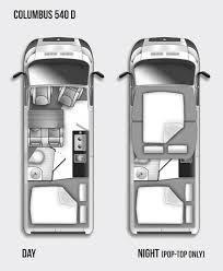 Westfalia Columbus 540D Pop-Top - 2019 Floorplan