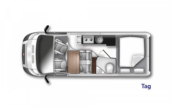 Westfalia Columbus 600D - Expedition Grey (55168) Floorplan