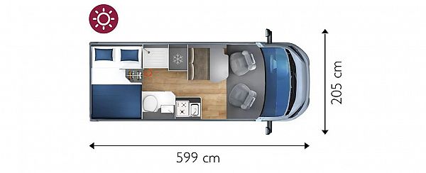 Giottiline  Giottivan 60T Iron Grey  (60780) Floorplan